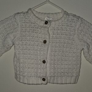 Carter's Cream Knit Sweater with Brown Button